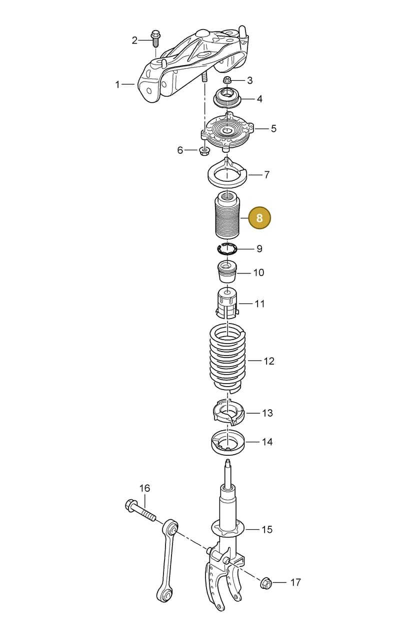 95535911502 — Porsche Cayenne (2007-2010) diagram p31402000, position 8