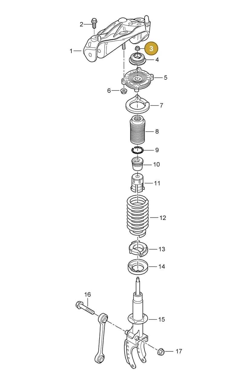 95535950900 — Porsche Cayenne (2007-2010) diagram p31402000, position 3