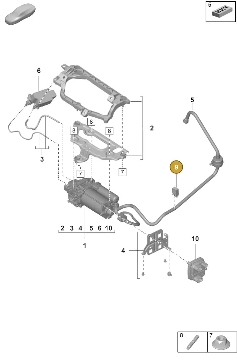 95535950900 — Porsche Taycan Sport Turismo (2019-2024) diagram p56504000, position 9