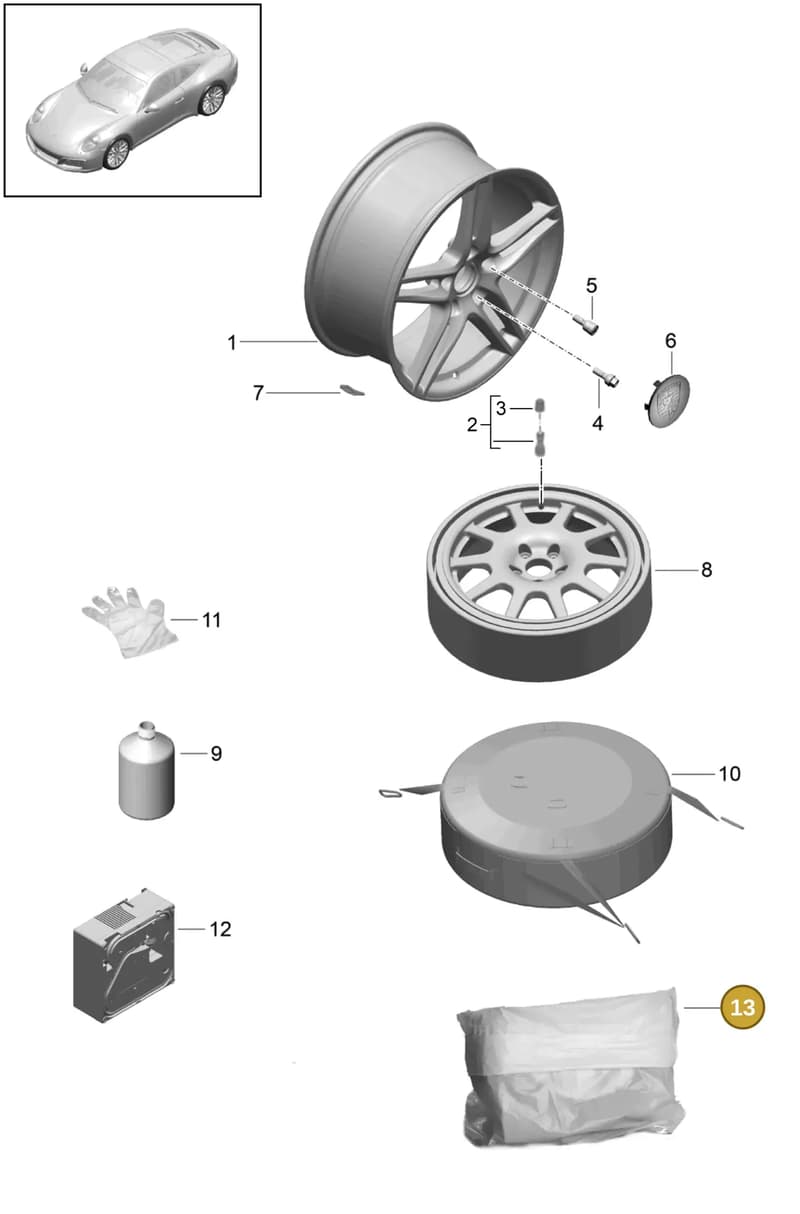 95536116300 — Porsche 911 (2016-2019) diagram p47601000, position 13