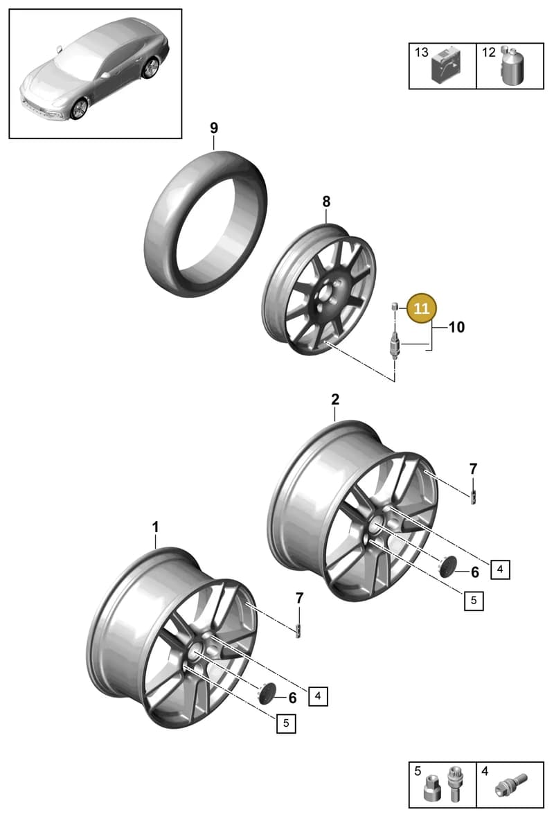 95536116300 — Porsche Panamera (2016-2020) diagram p49601000, position 11