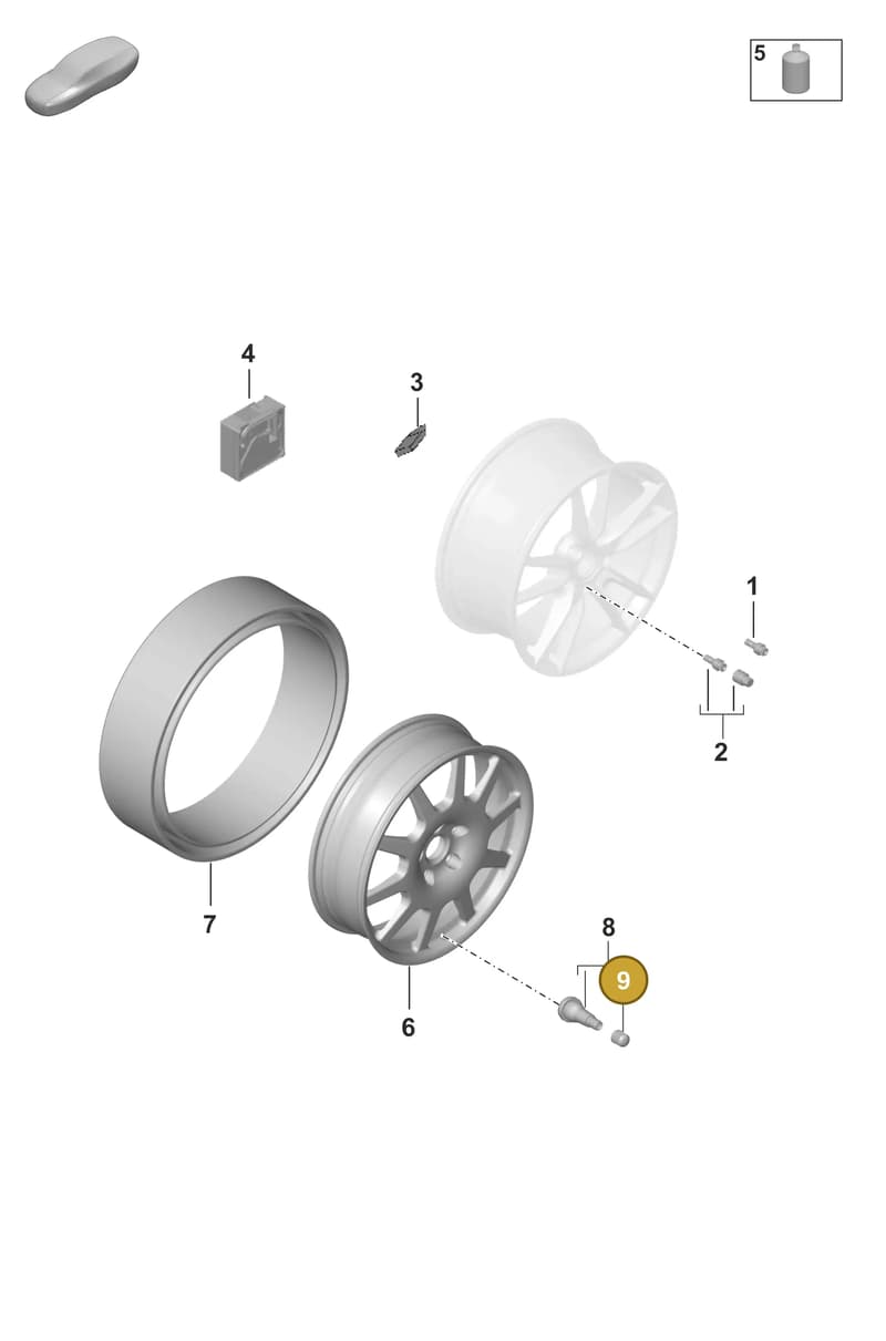 95536116300 — Porsche Taycan Sport Turismo (2023-2025) diagram p56601030, position 9