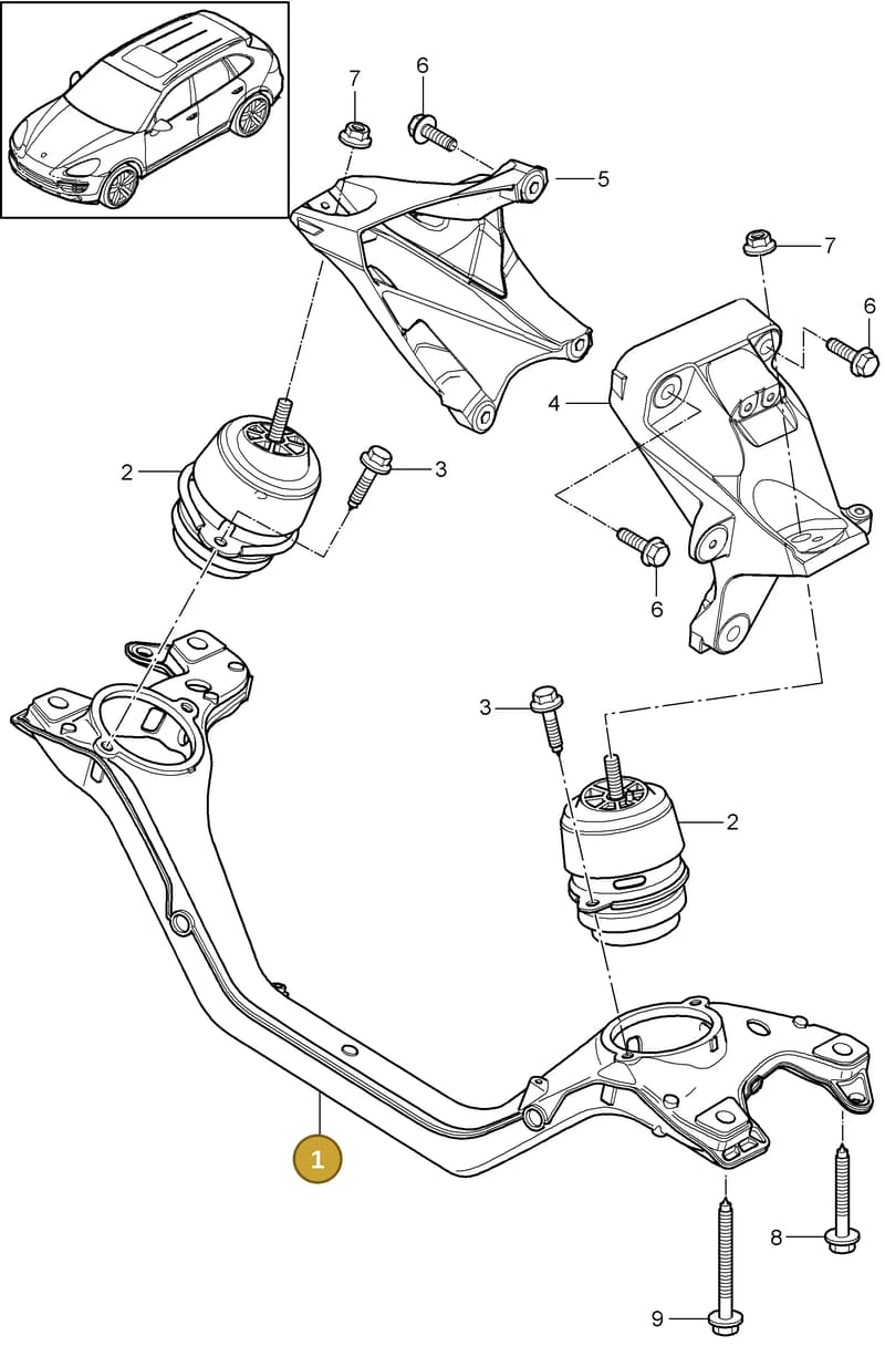 95537530901 — Porsche Cayenne (2010-2018) diagram p37109070, position 1