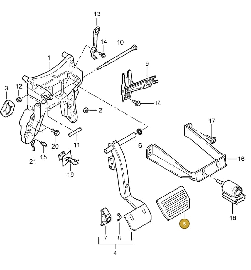 95542321200 — Porsche Cayenne (2002-2006) diagram p24702000, position 5