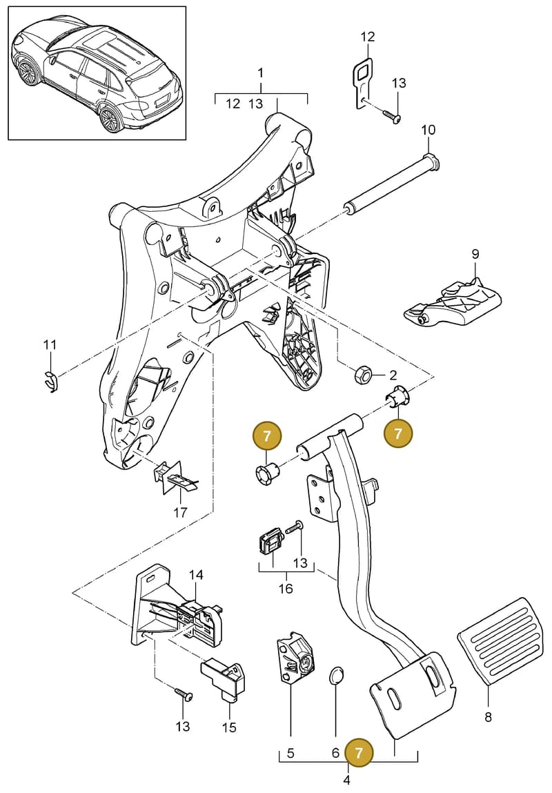 95542322400 — Porsche Cayenne (2010-2018) diagram p37702000, position 7