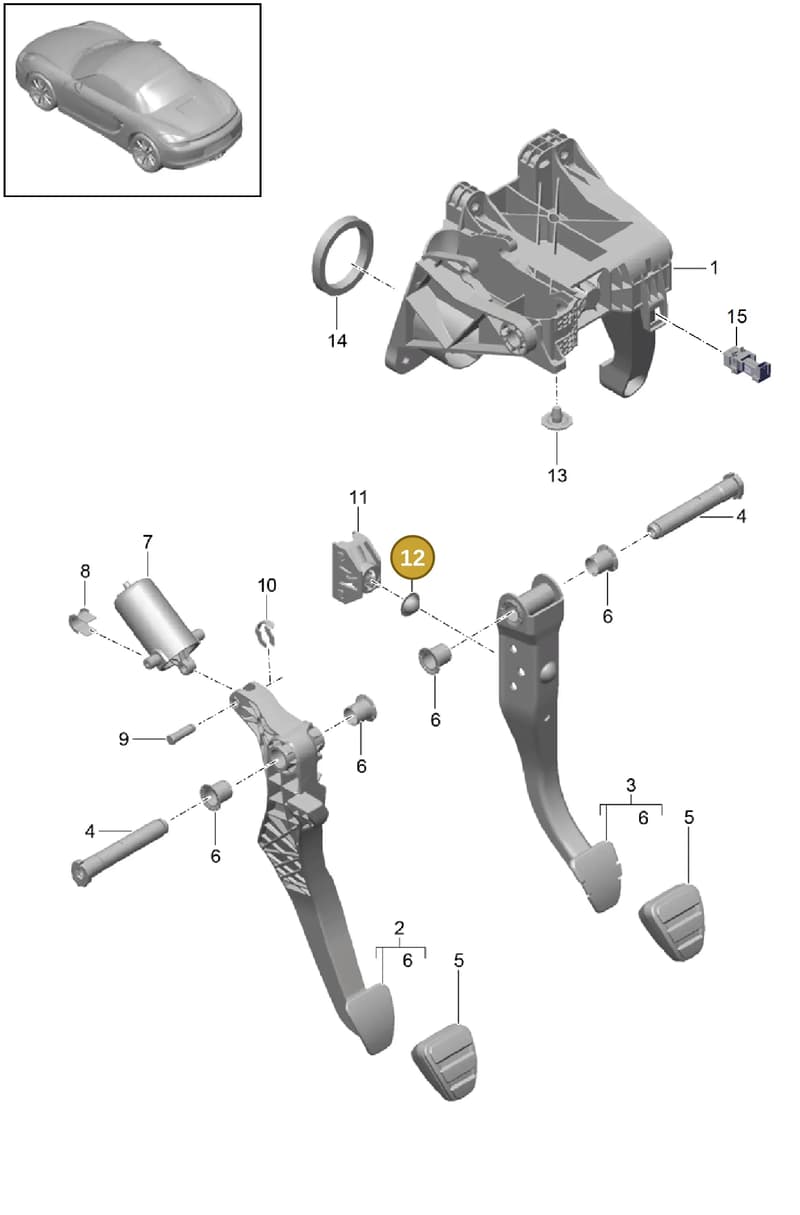95542334100 — Porsche Boxster (2012-2016) diagram p39702000, position 12