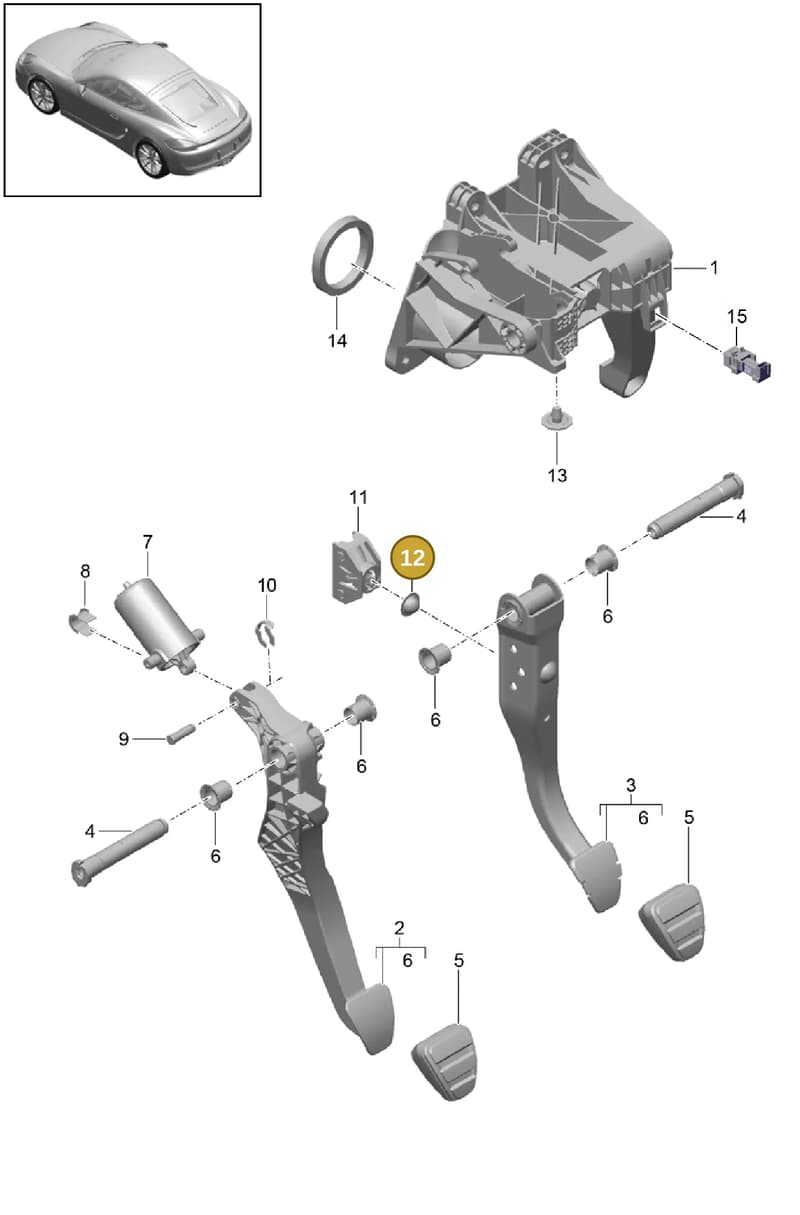 95542334100 — Porsche Cayman (2013-2016) diagram p40702000, position 12