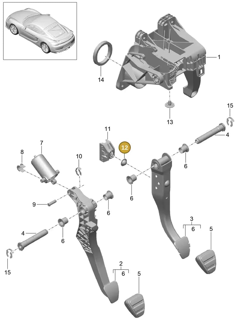 95542334100 — Porsche Cayman GT4 (2015-2016) diagram p45702000, position 12