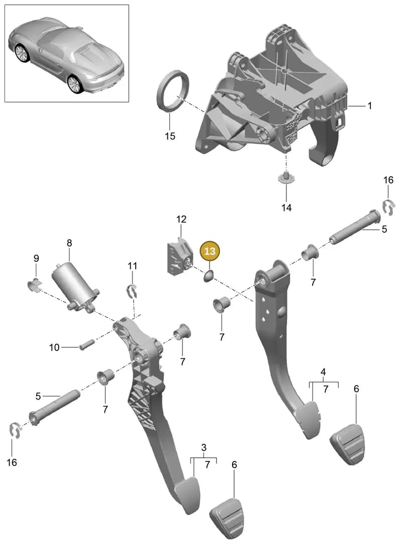 95542334100 — Porsche Boxster Spyder (2015-2016) diagram p46702000, position 13