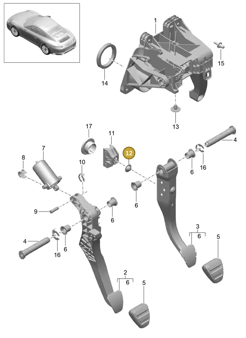 95542334100 — Porsche 911 (2016-2019) diagram p47702000, position 12