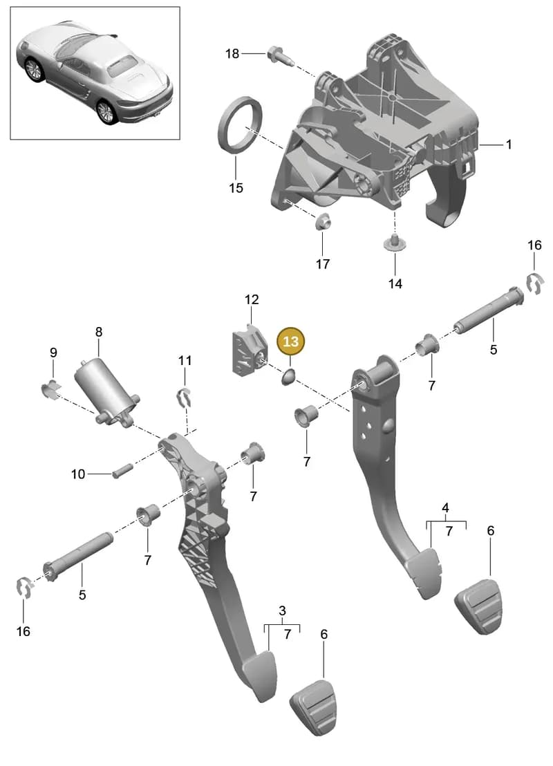 95542334100 — Porsche Boxster (2016-2019) diagram p48702000, position 13