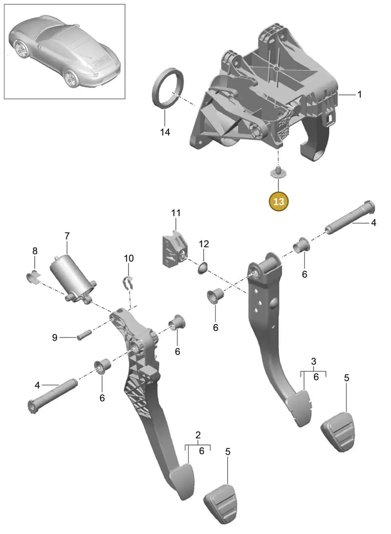 95542372000 — Porsche 991 Carrera 4 (2011-2016) diagram p38702000, position 13