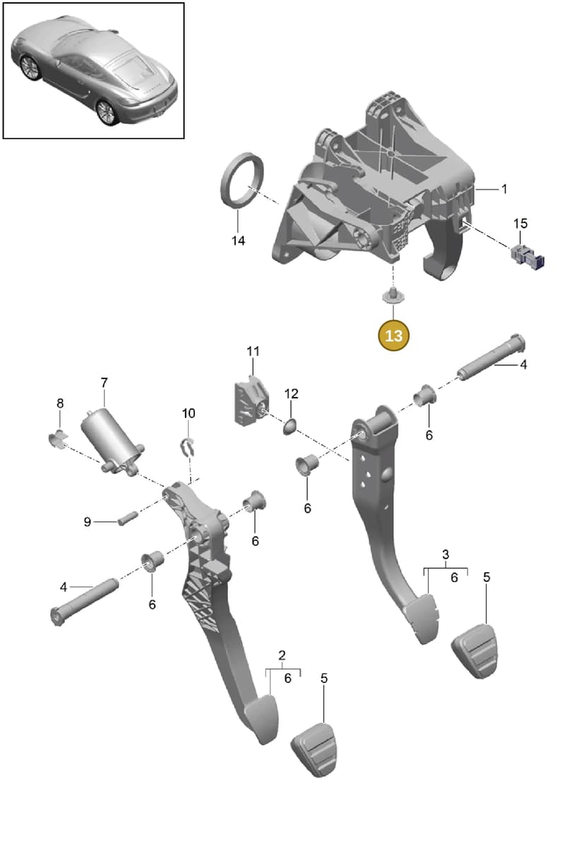 95542372000 — Porsche Cayman (2013-2016) diagram p40702000, position 13
