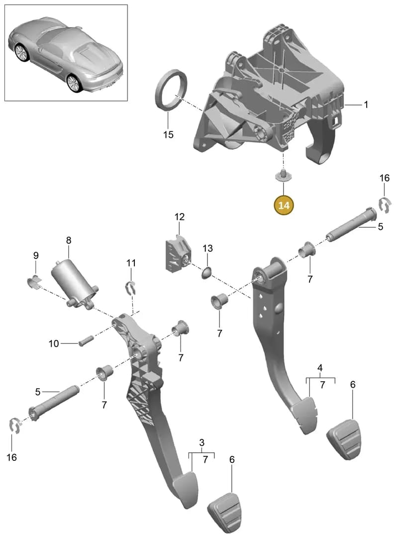 95542372000 — Porsche Boxster Spyder (2015-2016) diagram p46702000, position 14