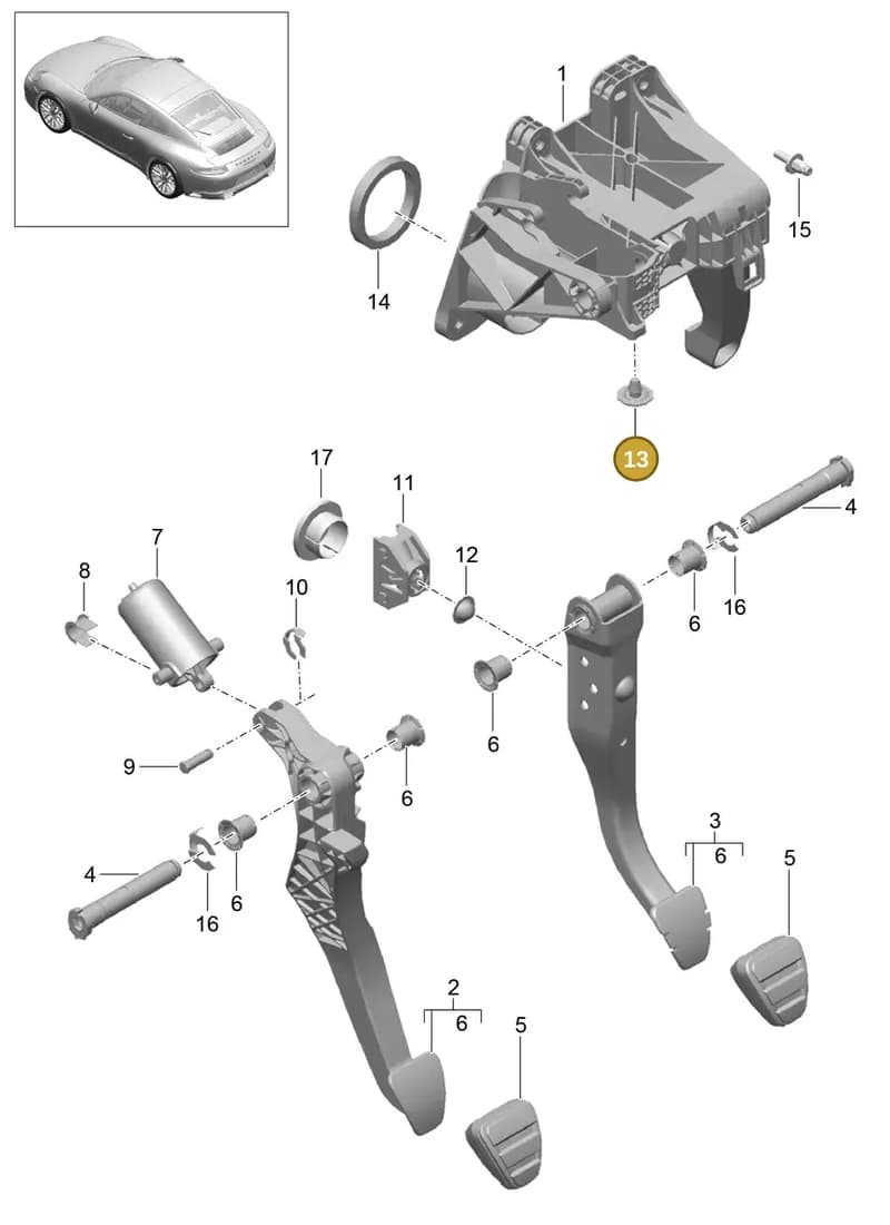 95542372000 — Porsche 911 (2016-2019) diagram p47702000, position 13