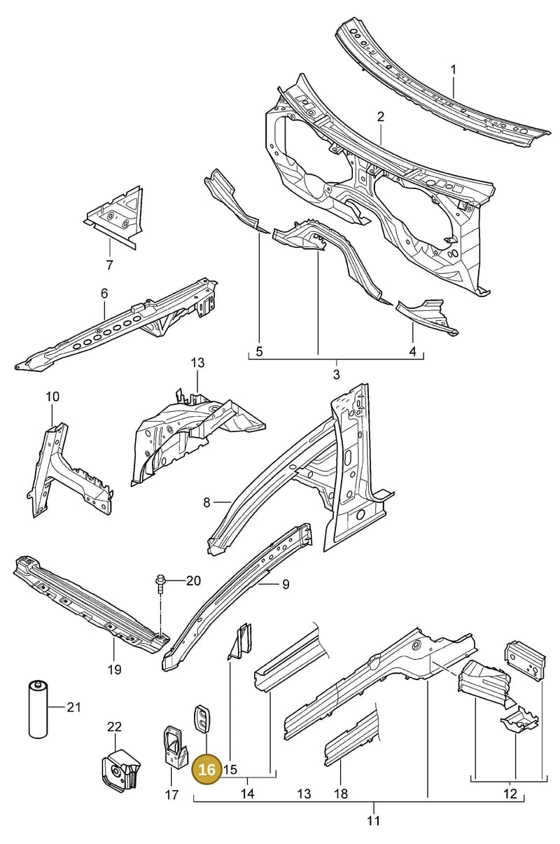 95550141000GRV — Porsche Cayenne (2007-2010) diagram p31801010, position 16