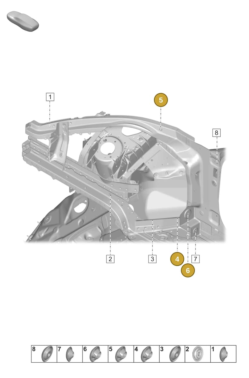 95550418500 — Porsche Taycan Sport Turismo (2019-2024) diagram p56806000, position 4+5+6