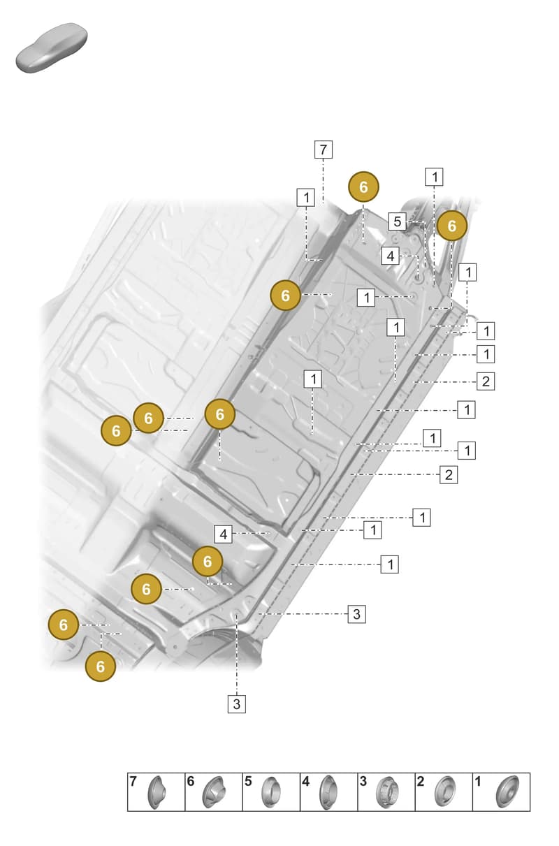95550418500 — Porsche Taycan Sport Turismo (2019-2024) diagram p56806150, position 6