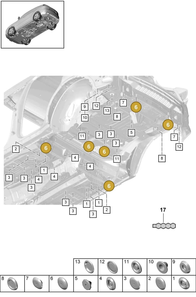 95550418700 — Porsche Cayenne Coupe (2023-2023) diagram p51806030, position 6