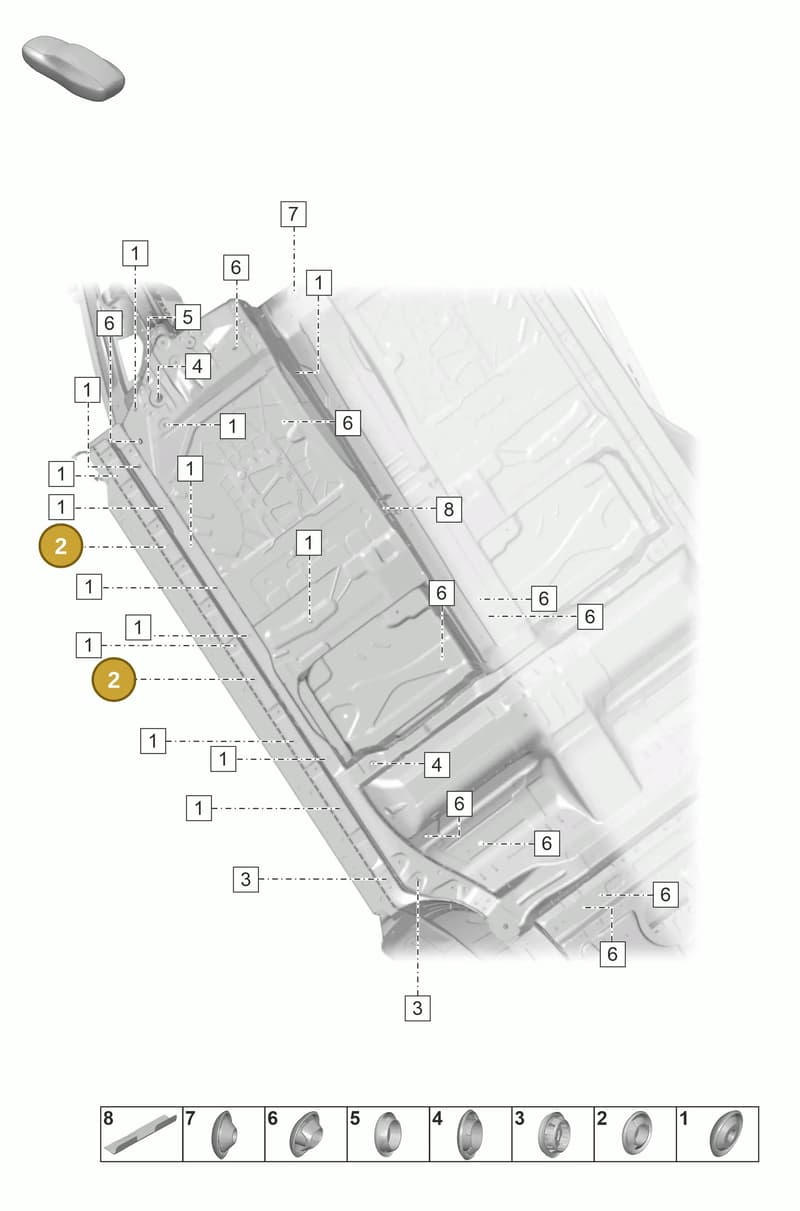 95550418700 — Porsche Taycan Sport Turismo (2019-2024) diagram p56806100, position 2