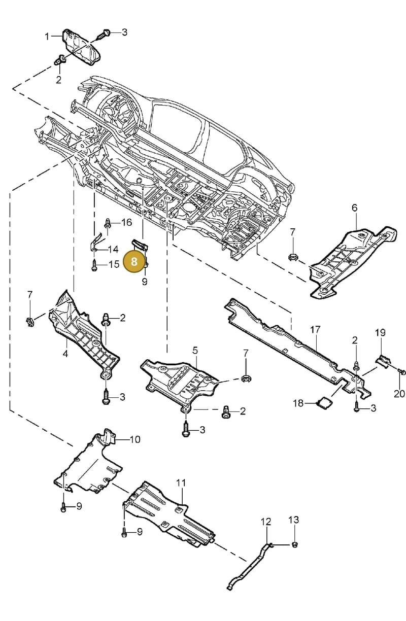 95550426300 — Porsche Cayenne (2002-2006) diagram p24801070, position 8