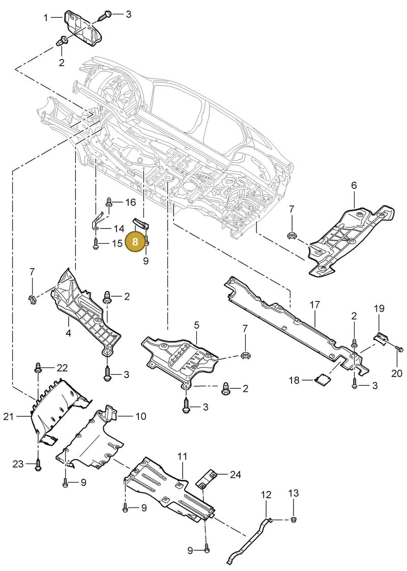 95550426300 — Porsche Cayenne (2007-2010) diagram p31801070, position 8