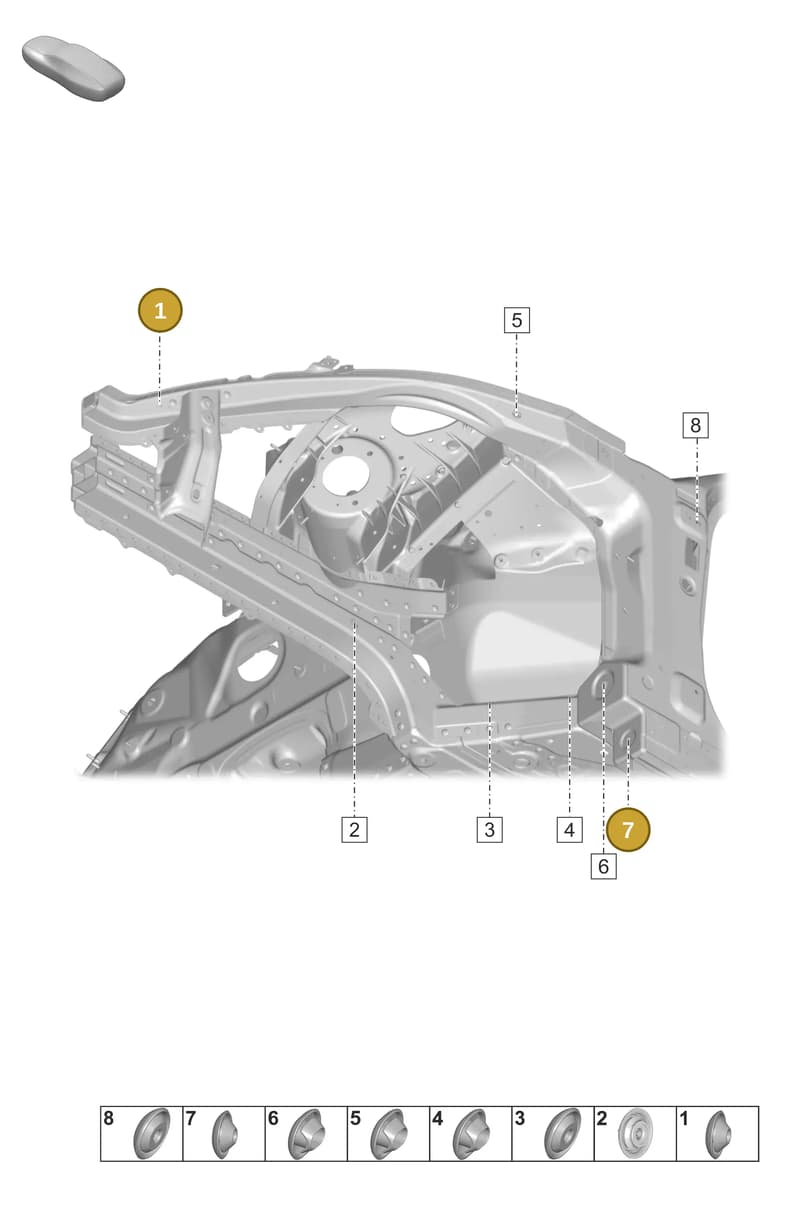 95550428100 — Porsche Taycan Sport Turismo (2019-2024) diagram p56806000, position 1+7