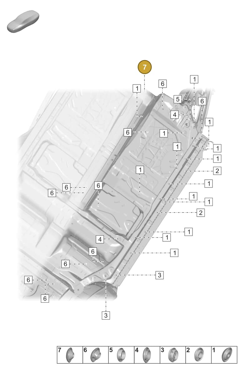 95550428100 — Porsche Taycan Sport Turismo (2019-2024) diagram p56806150, position 7