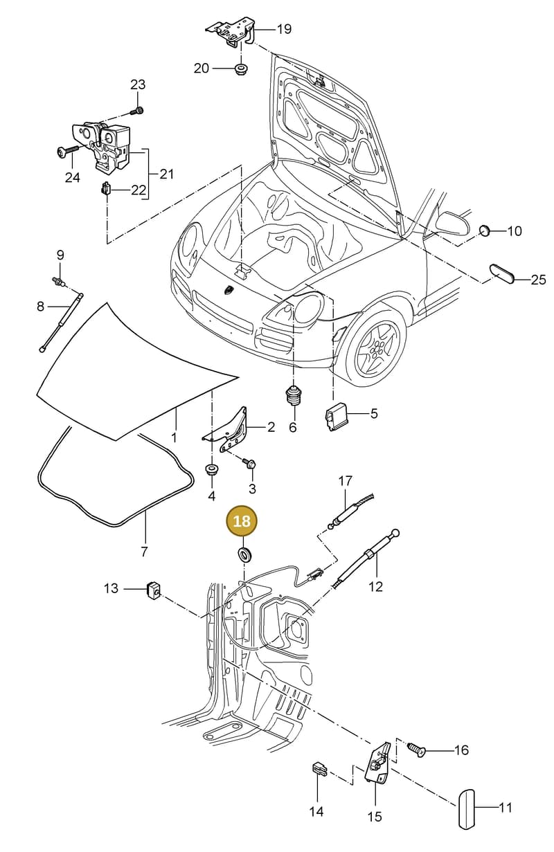 95551119600 — Porsche Cayenne (2002-2006) diagram p24803000, position 18