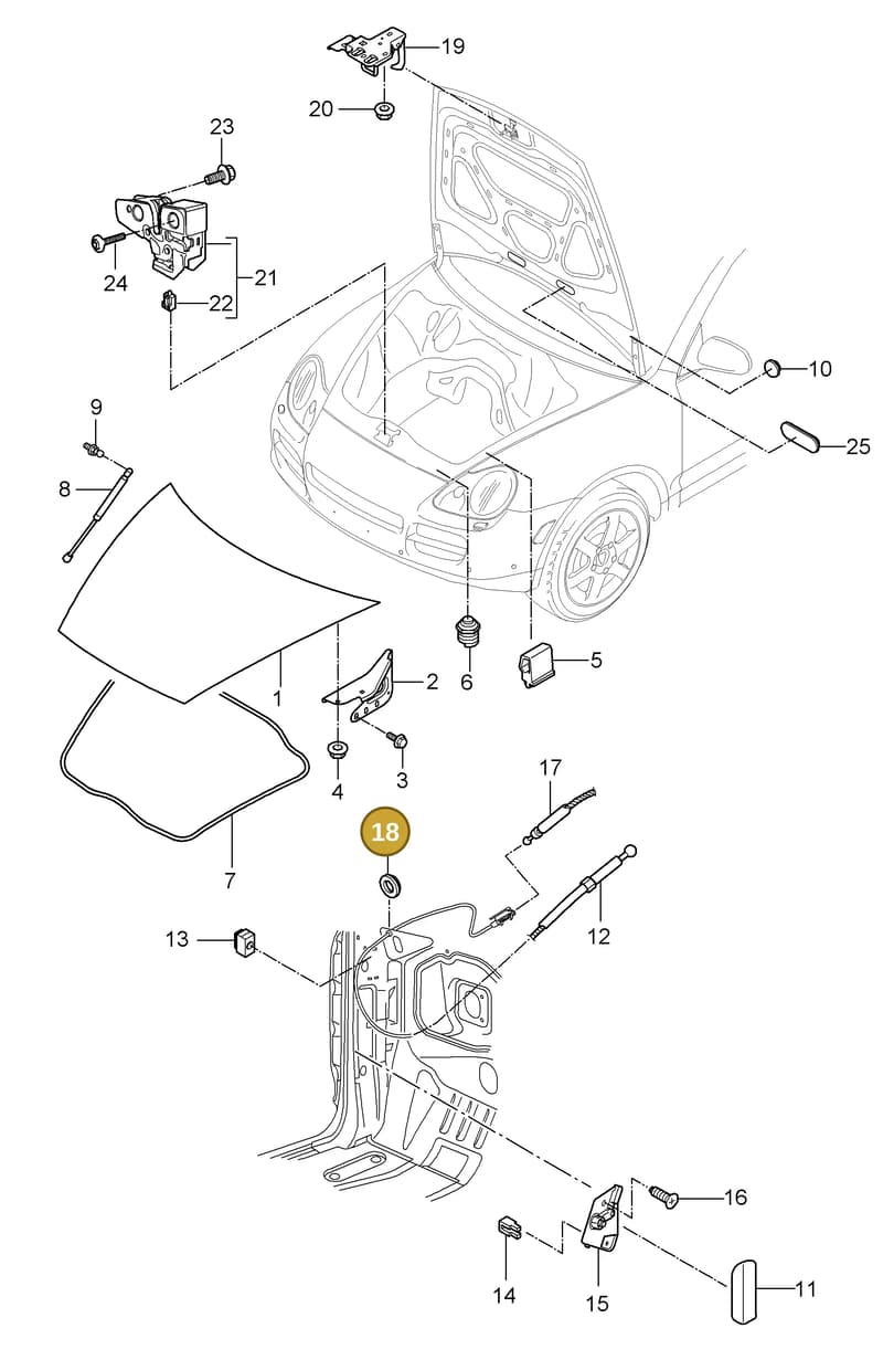 95551119600 — Porsche Cayenne (2007-2010) diagram p31803000, position 18