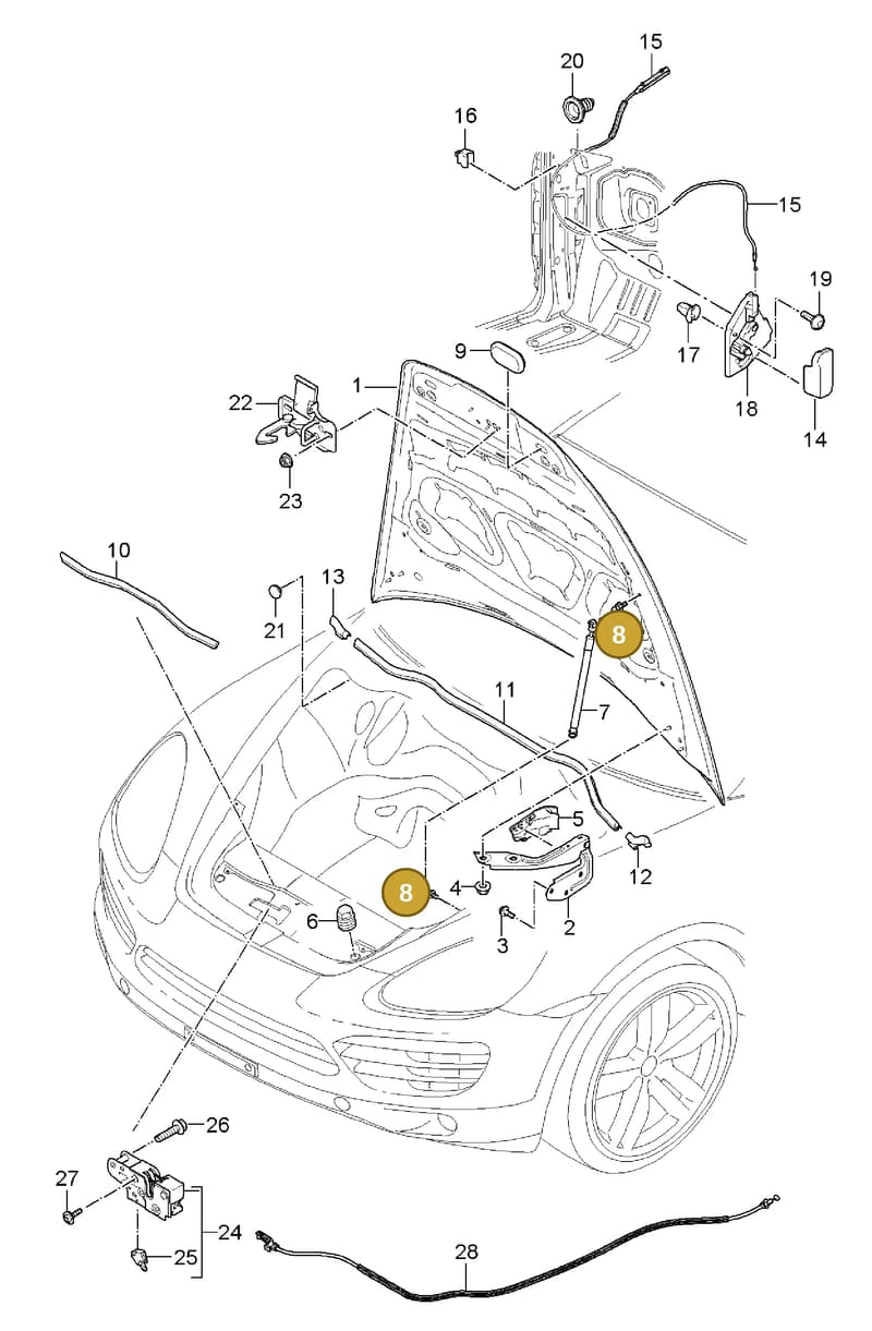95551143900 — Porsche Cayenne (2010-2018) diagram p37803000, position 8