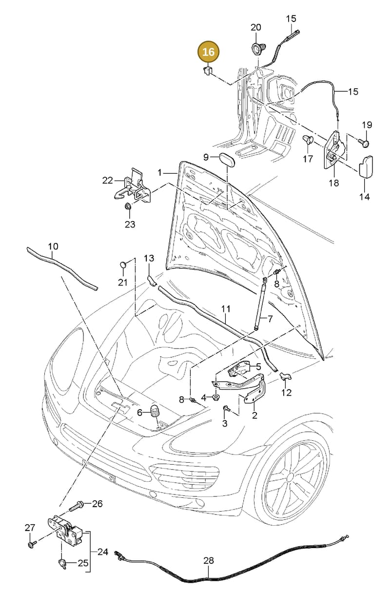 95551164500 — Porsche Cayenne (2010-2018) diagram p37803000, position 16