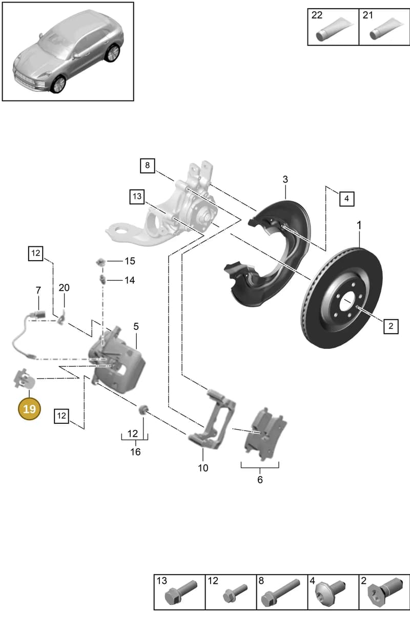 95551164500 — Porsche Macan (2018-2022) diagram p52000160, position 19