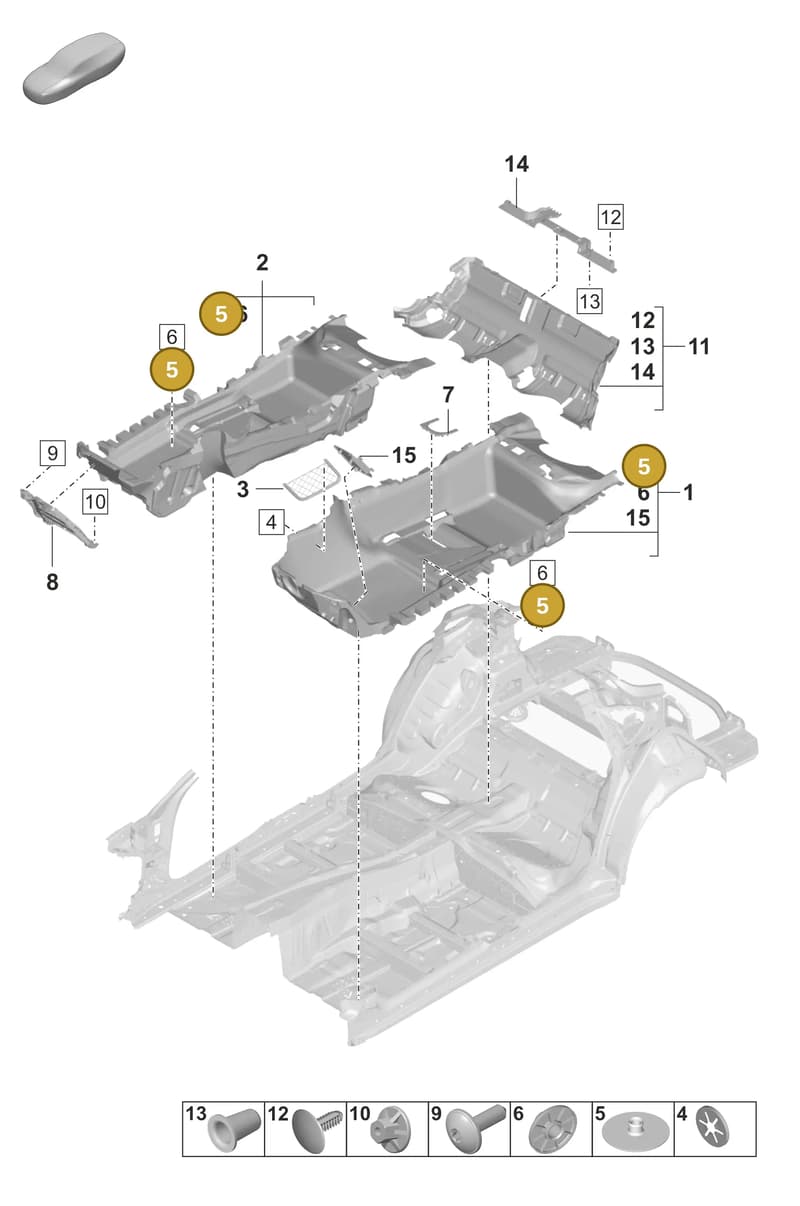 95555122702 — Porsche Panamera (2020-2023) diagram p58807100, position 5