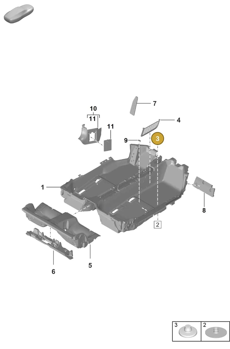 955551229024H0 — Porsche 992 Sport Classic (2020-) diagram p57807100, position 3