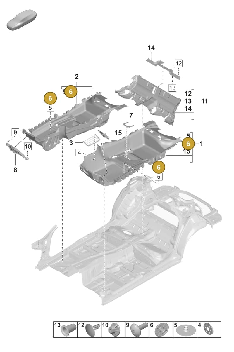 95555122902OG6 — Porsche Panamera 4 Hybrid (2020-2023) diagram p58807100, position 6