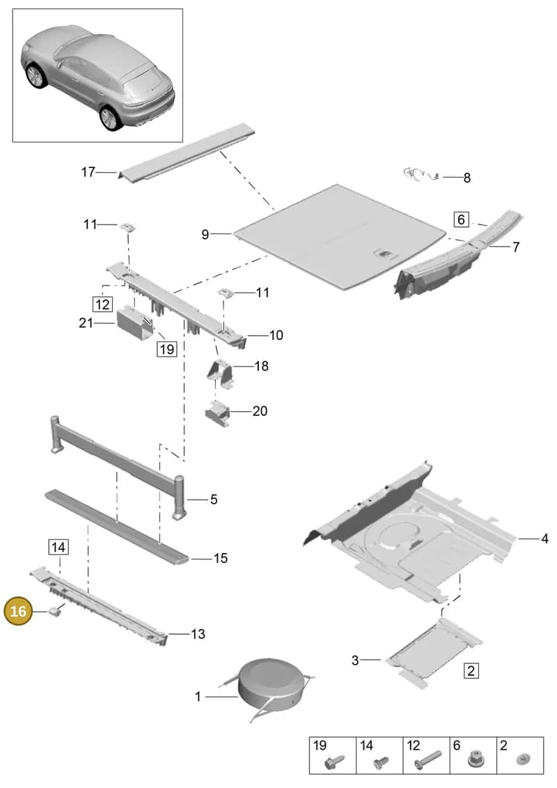 95555153900 — Porsche Macan (2018-2022) diagram p52807050, position 16