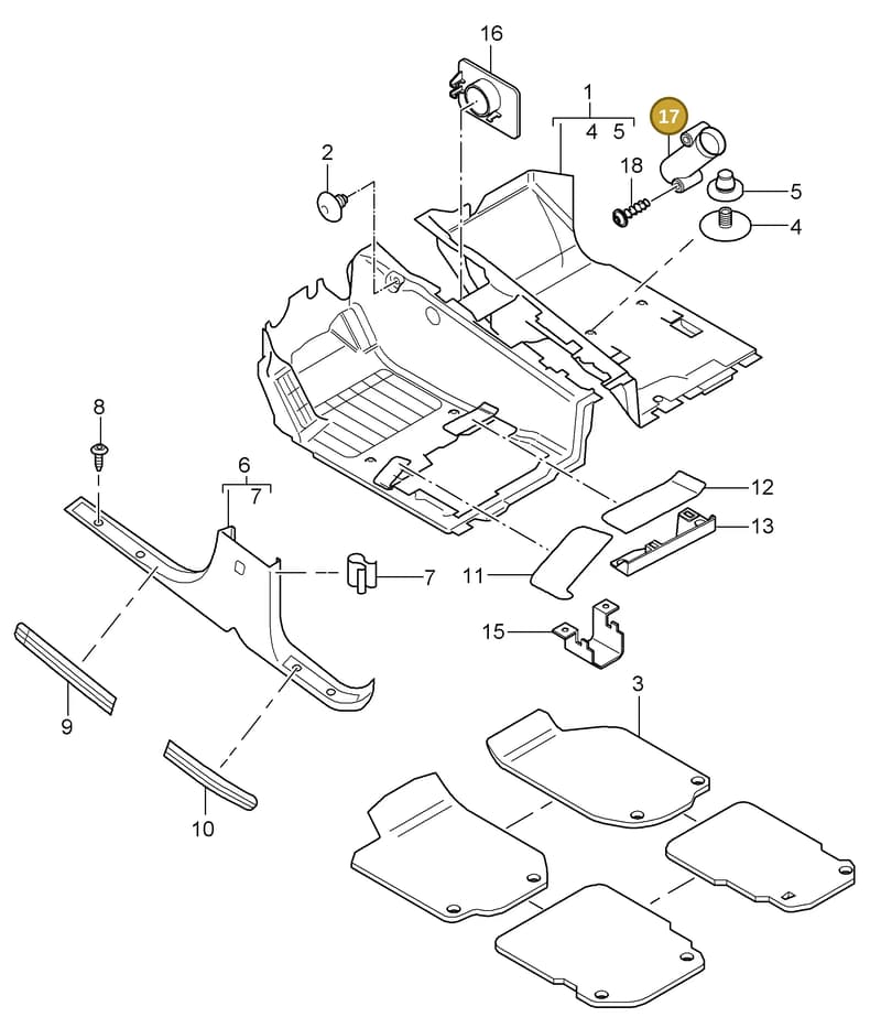 95555185200 — Porsche Cayenne (2007-2010) diagram p31807000, position 17