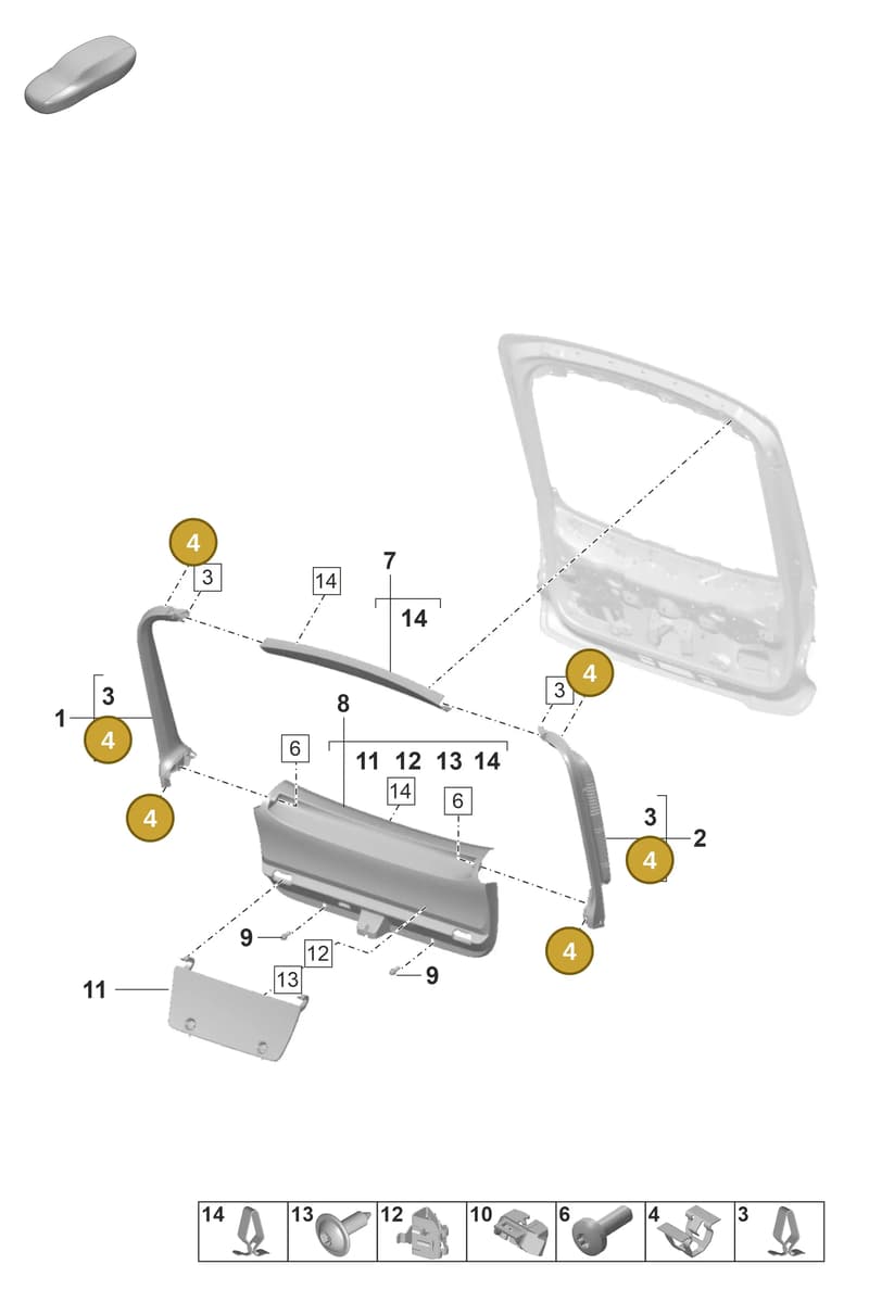 95555220800 — Porsche Panamera (2020-2023) diagram p58807600, position 4