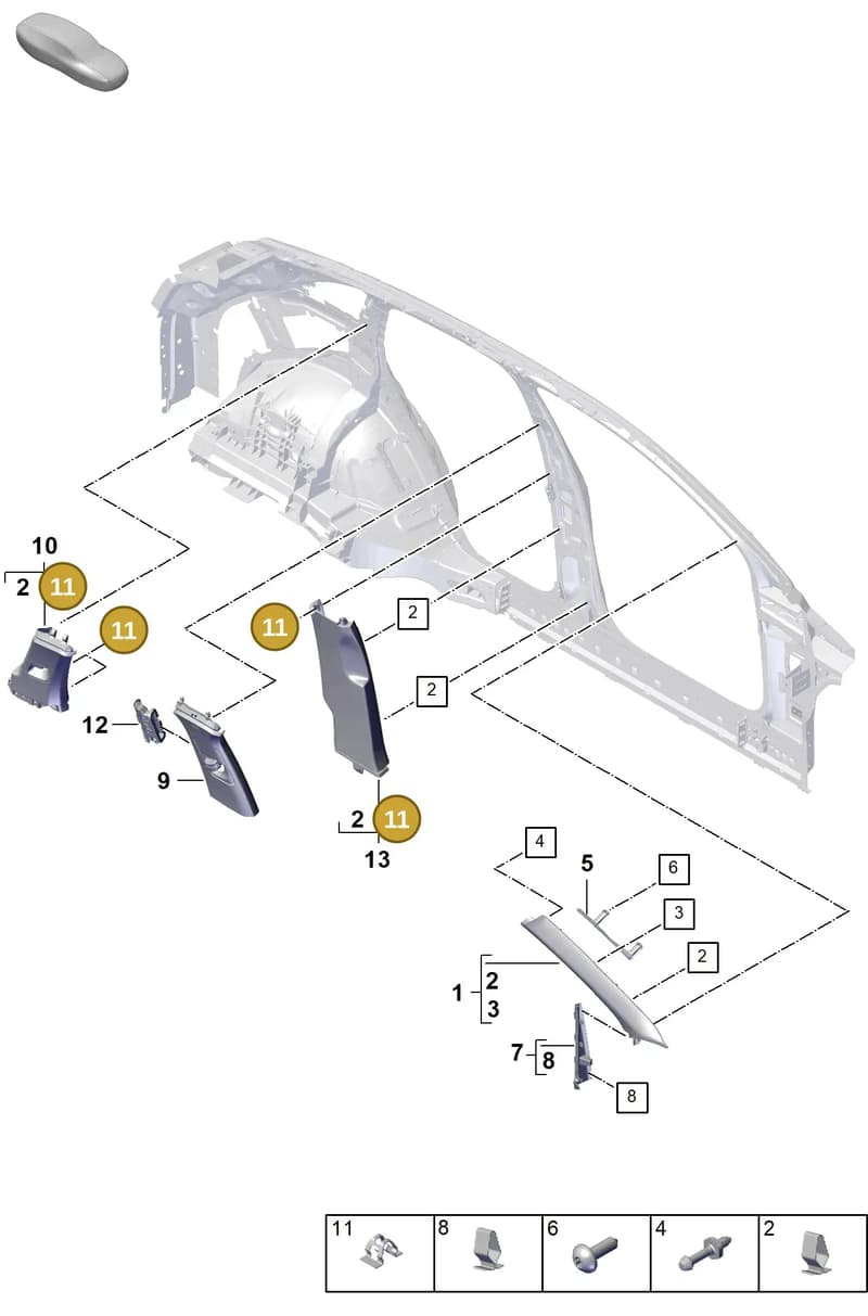 95555520800 — Porsche Cayenne Coupe (2023-2023) diagram p60807200, position 11