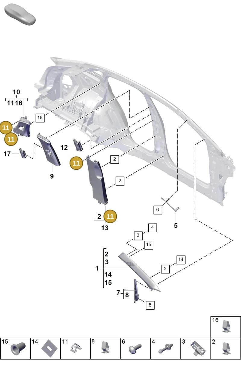 95555520800 — Porsche Cayenne Coupe (2023-2023) diagram p60807210, position 11