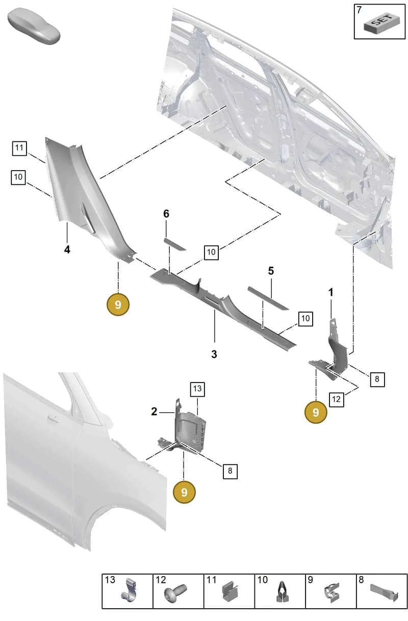 95555520800 — Porsche Cayenne Coupe (2023-2023) diagram p60807220, position 9