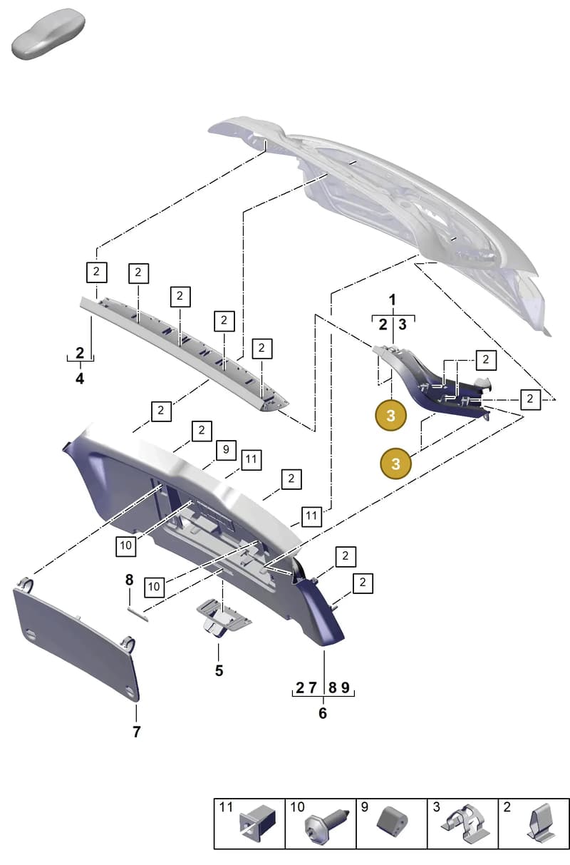 95555520800 — Porsche Cayenne Coupe (2023-2023) diagram p60807350, position 3