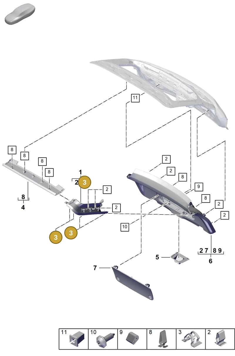 95555520800 — Porsche Cayenne Coupe (2023-2023) diagram p60807400, position 3
