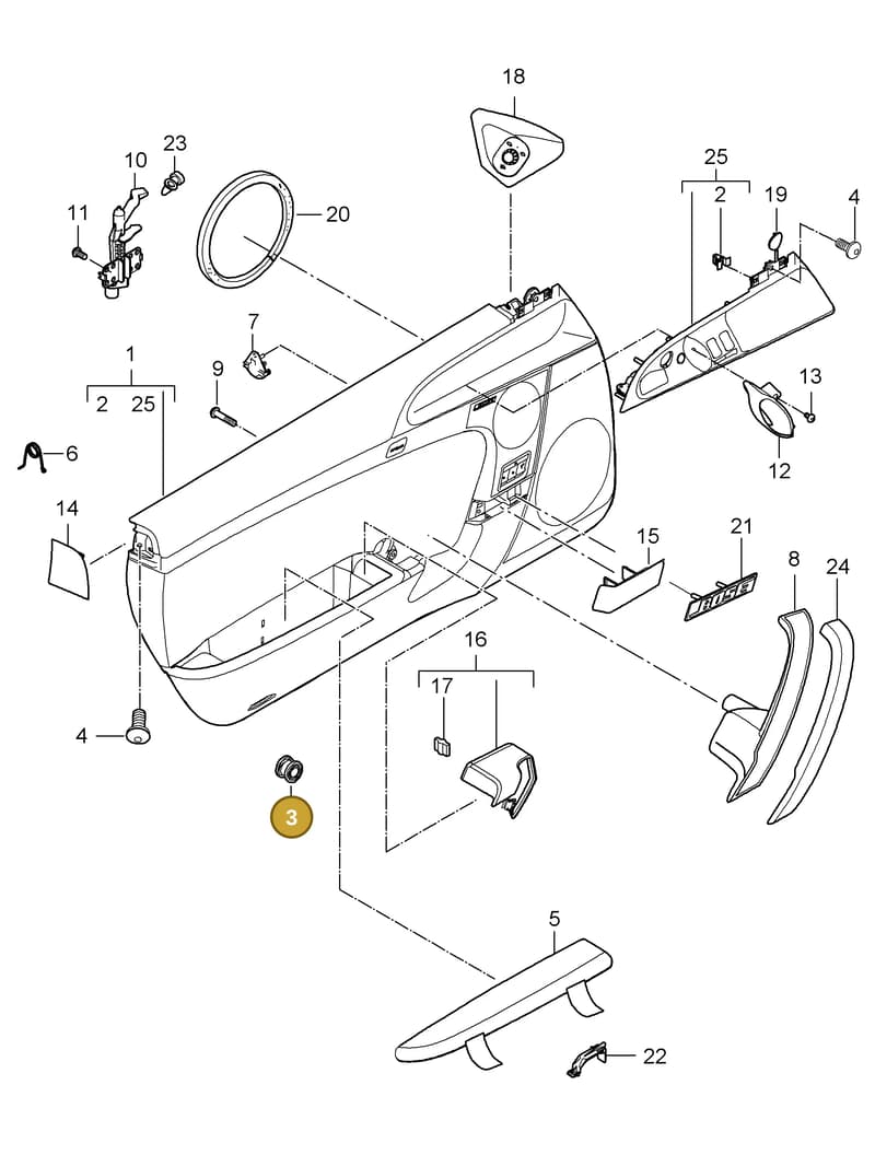 95555524300 — Porsche 911 Carrera (2008-2012) diagram p32807010, position 3