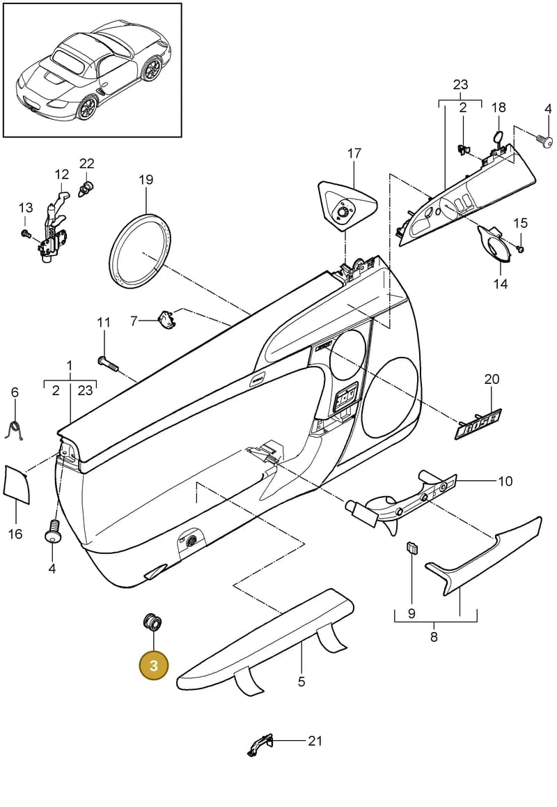 95555524300 — Porsche Boxster S (2008-2012) diagram p33807010, position 3