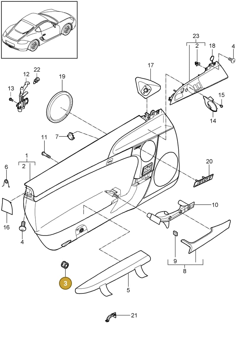 95555524300 — Porsche Cayman (2008-2012) diagram p34807010, position 3
