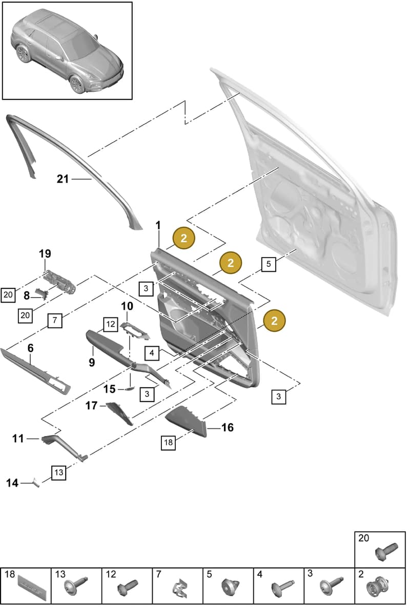 95555524300 — Porsche Cayenne (2017-2023) diagram p51808010, position 2
