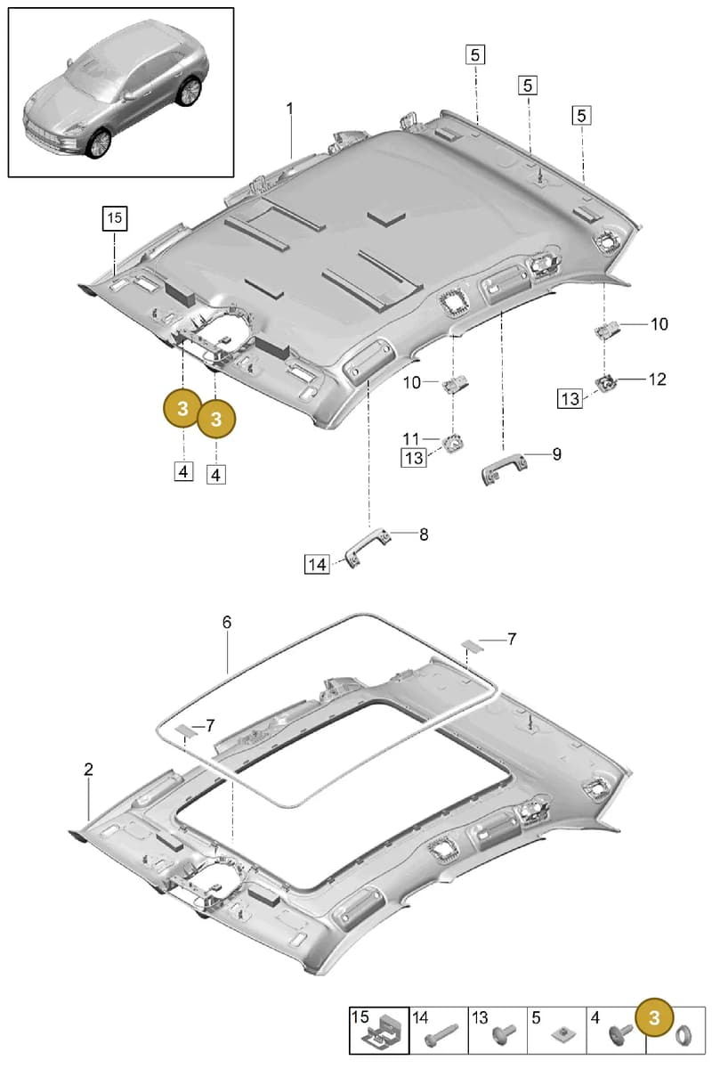95555527600 — Porsche Macan (2018-2022) diagram p52807030, position 3