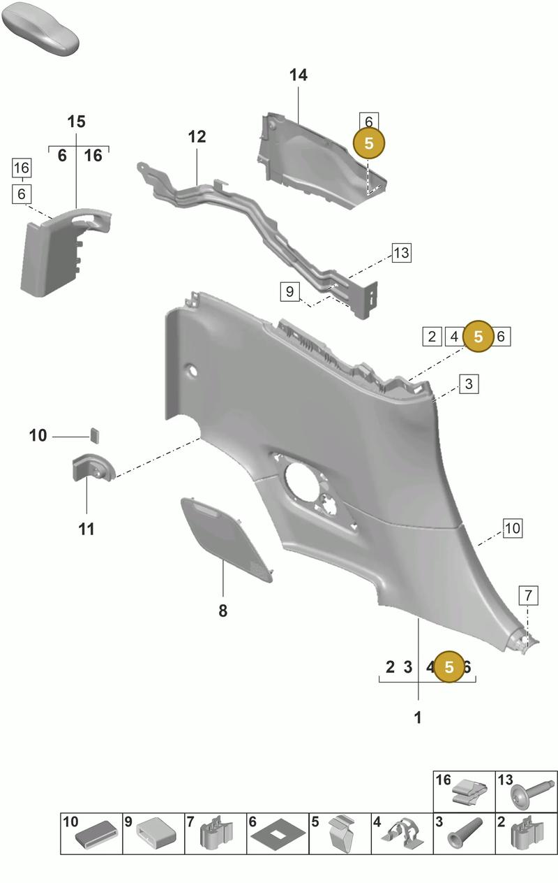 95555527800 — Porsche 911 (2024-2025) diagram p53807320, position 5